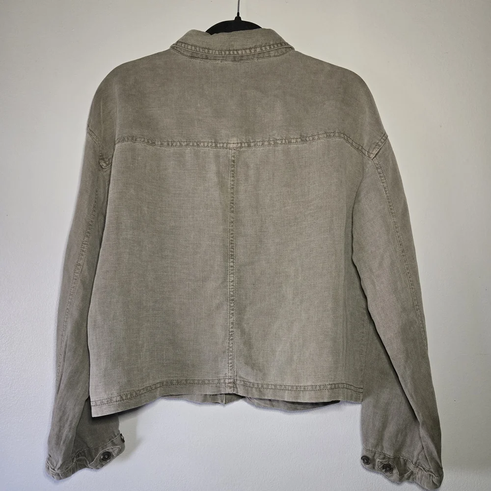 C&C California Olive Green Linen Utility Jacket Large Lightweight Capsule‎ Layer